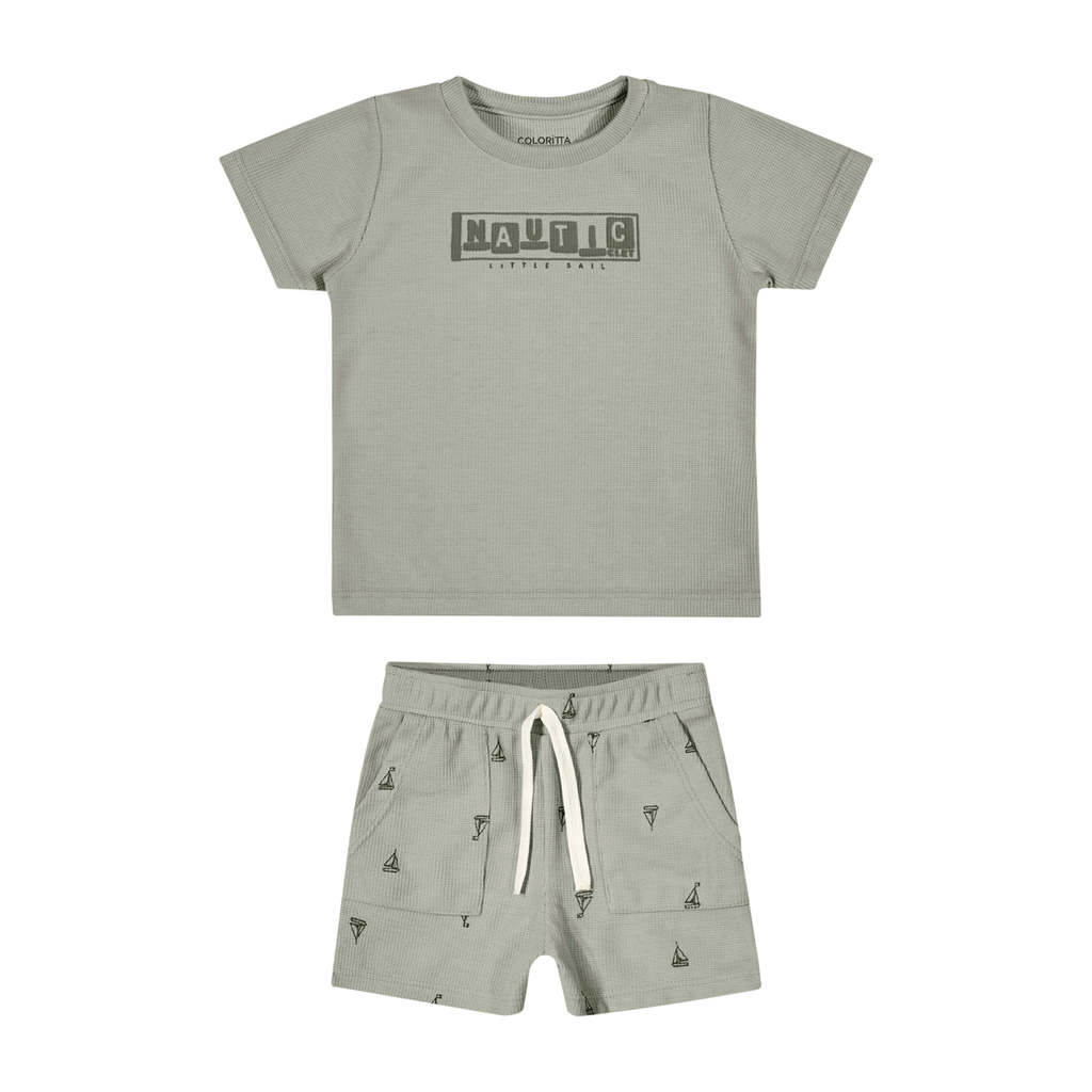 Conjunto Bebê Menino Náutico Malha Tricô Colorittá Verde