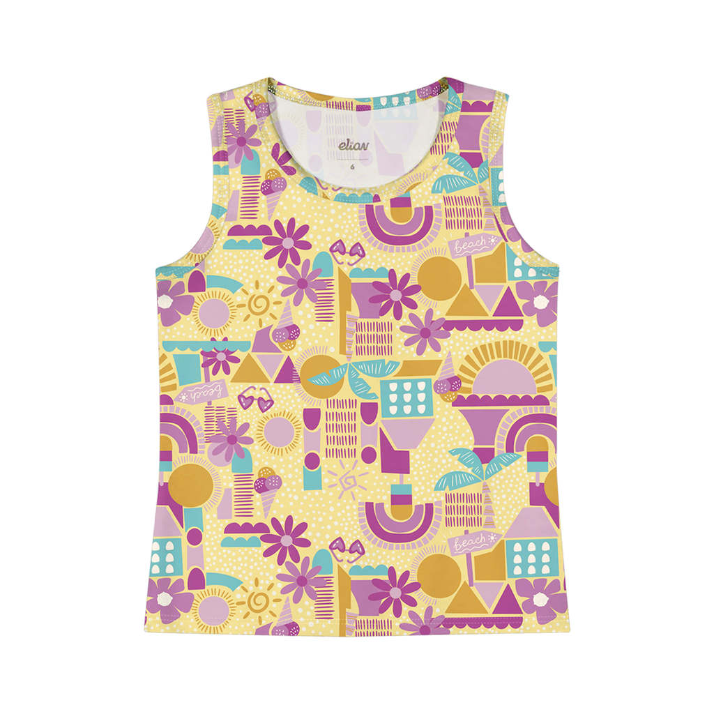 Regata Infantil Menina Cotton Estampada Elian Amarelo