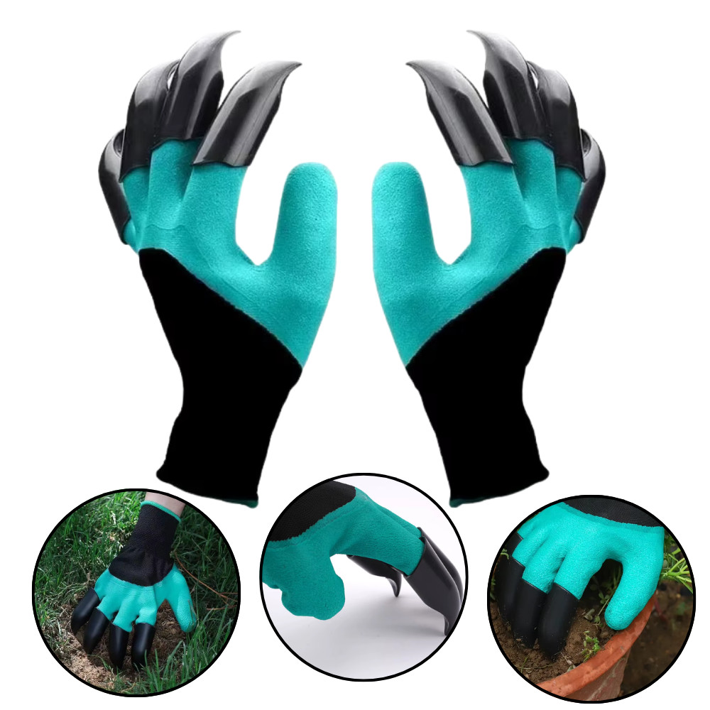 Luva De Jardinagem Com Garras P/ Cavar Terra Planta Jardim 1 A 5 Pares em Oferta na Shopee
