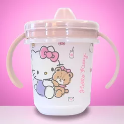 Copo Baby com Tampa - Hello Kitty - 280ml - 1 unidade - Plasútil - Rizzo