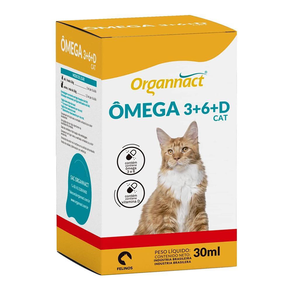 Suplemento Organnact Ômega 3,6 e D Cat Para Gatos 30ml