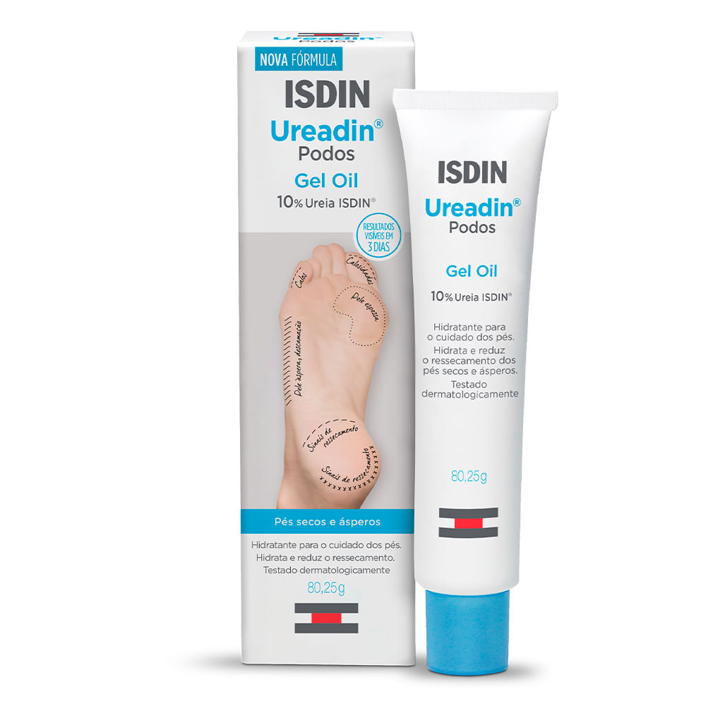 Ureadin Podos Gel Oil Hidratante Isdin Foot Care Repara e Hidrata 80,25g em Oferta na Shopee