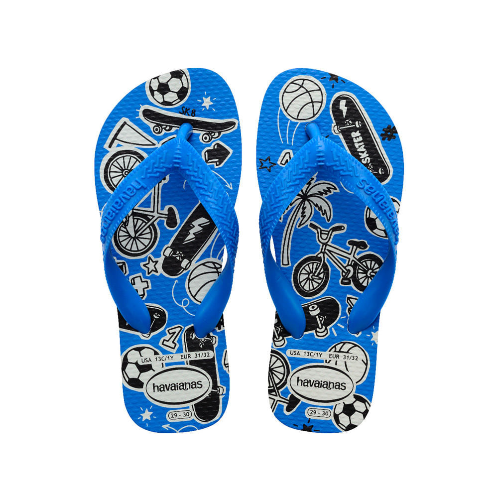 Sandália Havaiana Kids Athletic Cor Branco e Azul 27/28 em Oferta na Shopee
