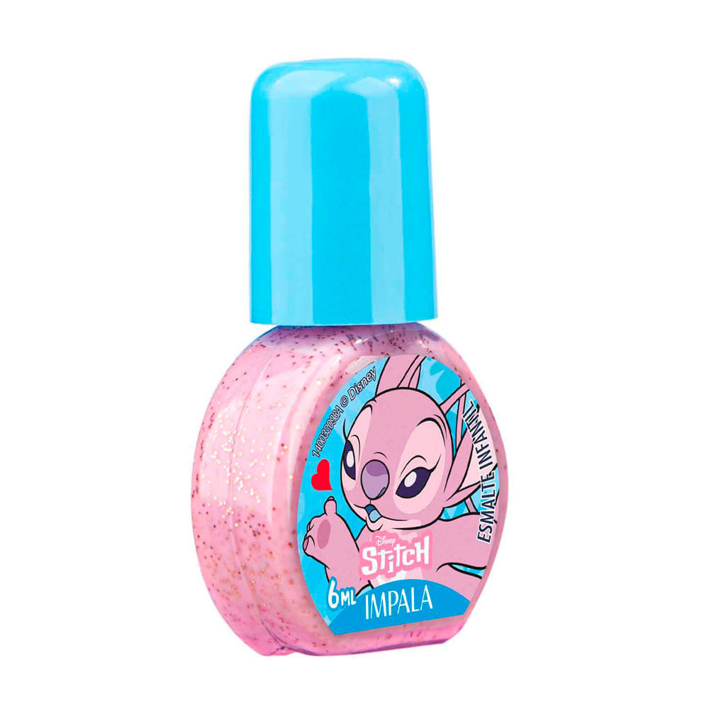 Esmalte Impala Disney Stitch Glitter Brilho Angelical 6ml