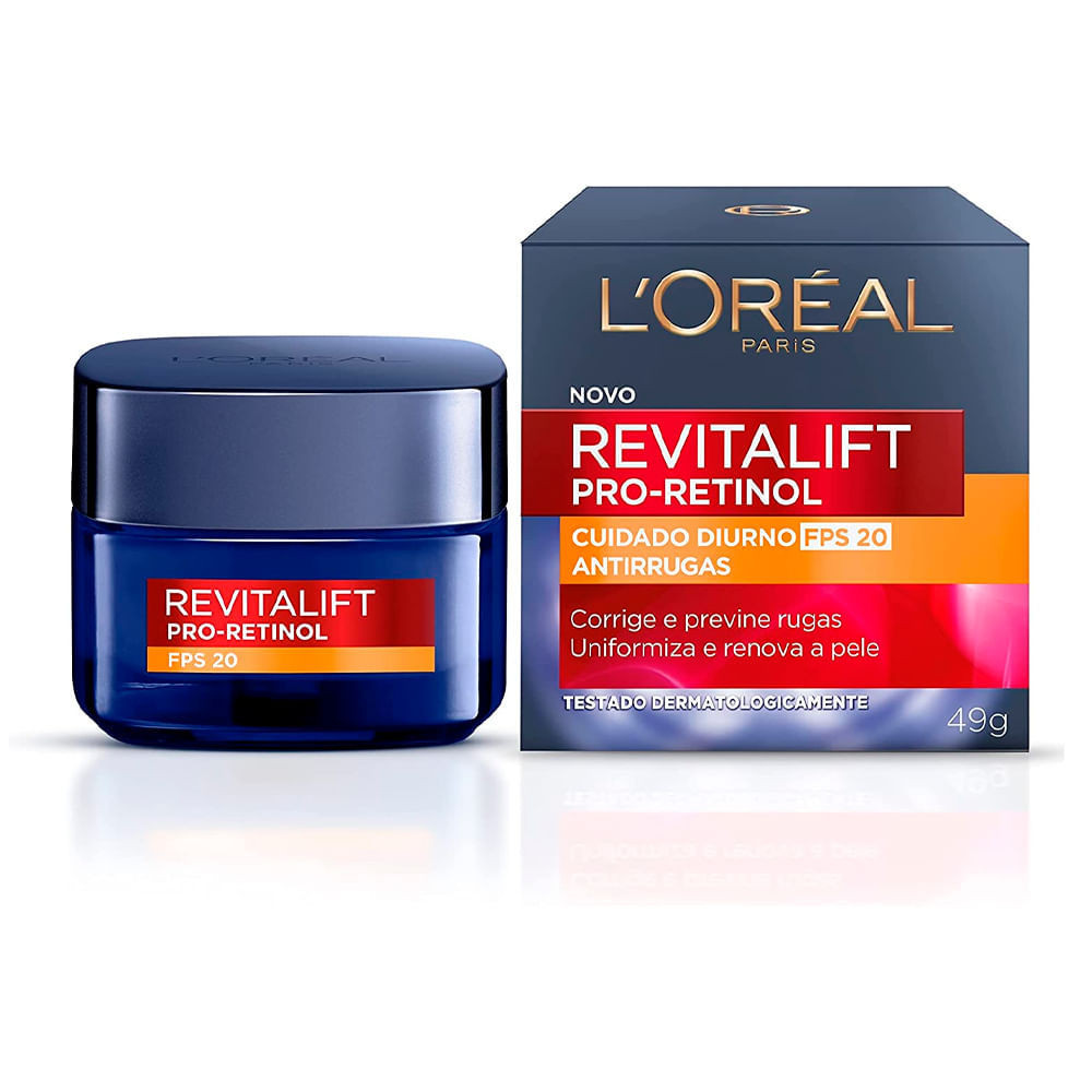 Creme L'Oréal Paris Revitalift Pro Retinol Cuidado Diurno Antirrugas 49g em Oferta na Shopee