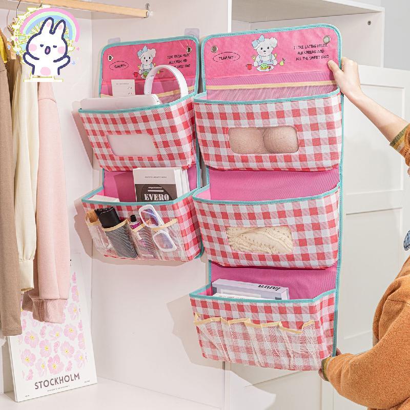 Organizador Suspenso Para Armazenamento De Cabeceira Prateleira Multifuncional Com Bolsos Porta Do Quarto Banheiro