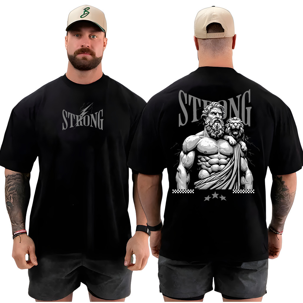 Camiseta Camisa Oversized para Academia Treino Musculação Maromba Stronger Streetwear 100% Algodão . casual, academia. c