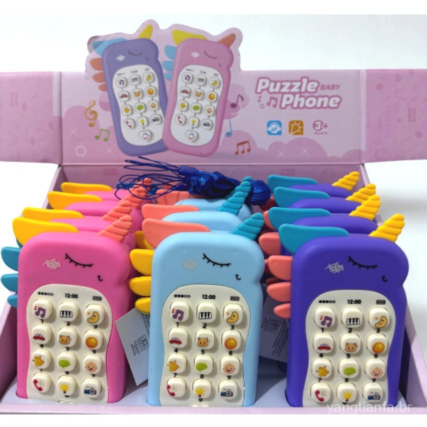 Celular Infantil Telefone Interativo Musical Unicórnio Bebê ou celular Dinossauro