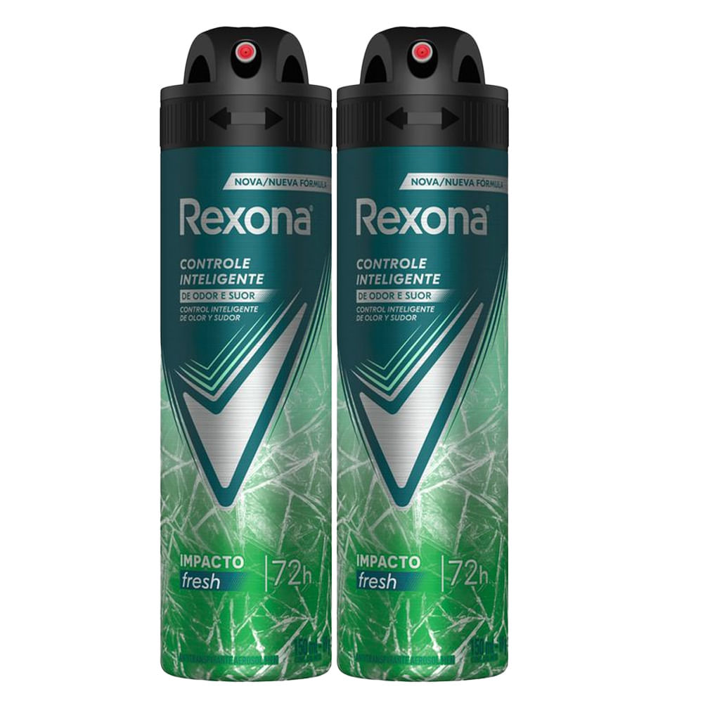 Kit Desodorante Aerosol Rexona Men Impacto 150ml - 2 unidades em Oferta na Shopee