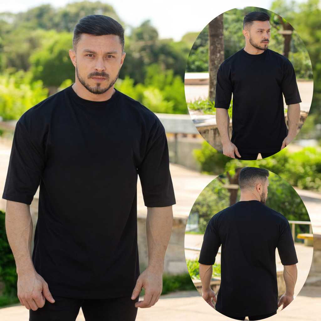 Camiseta Oversized Masculina Básica Algodão Premium 100 Porcento Streetwear Academia Treino Casual