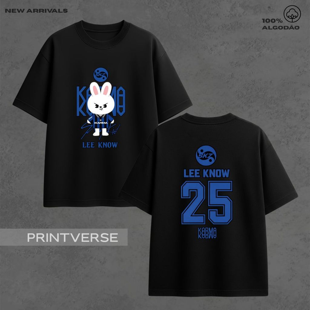 Camiseta Lee Know Stray Kids Leebit Estética Bloke Core Jersey Futebol Kpop Idol Coreano Skz Karma Algodão