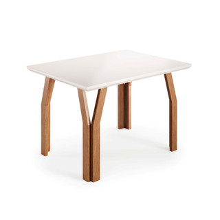 Mesa de jantar 120cm com Tampo MDP e Vidro Atlas Madetal