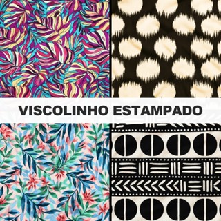 Tecido Viscolinho Estampado RAZAI Premium | 100% Viscose em Oferta na Shopee