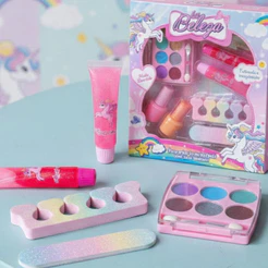 Kit Salão De Beleza Infantil Com Maquiagem e Esmaltes Menina Looks Incríveis