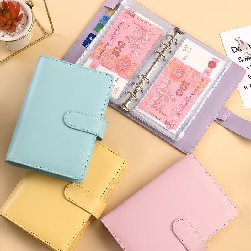 Caderno A6 Orçamento Financeiro com Zíper | Planner Dinheiro Envelope + 12 Bolsas Organizadoras