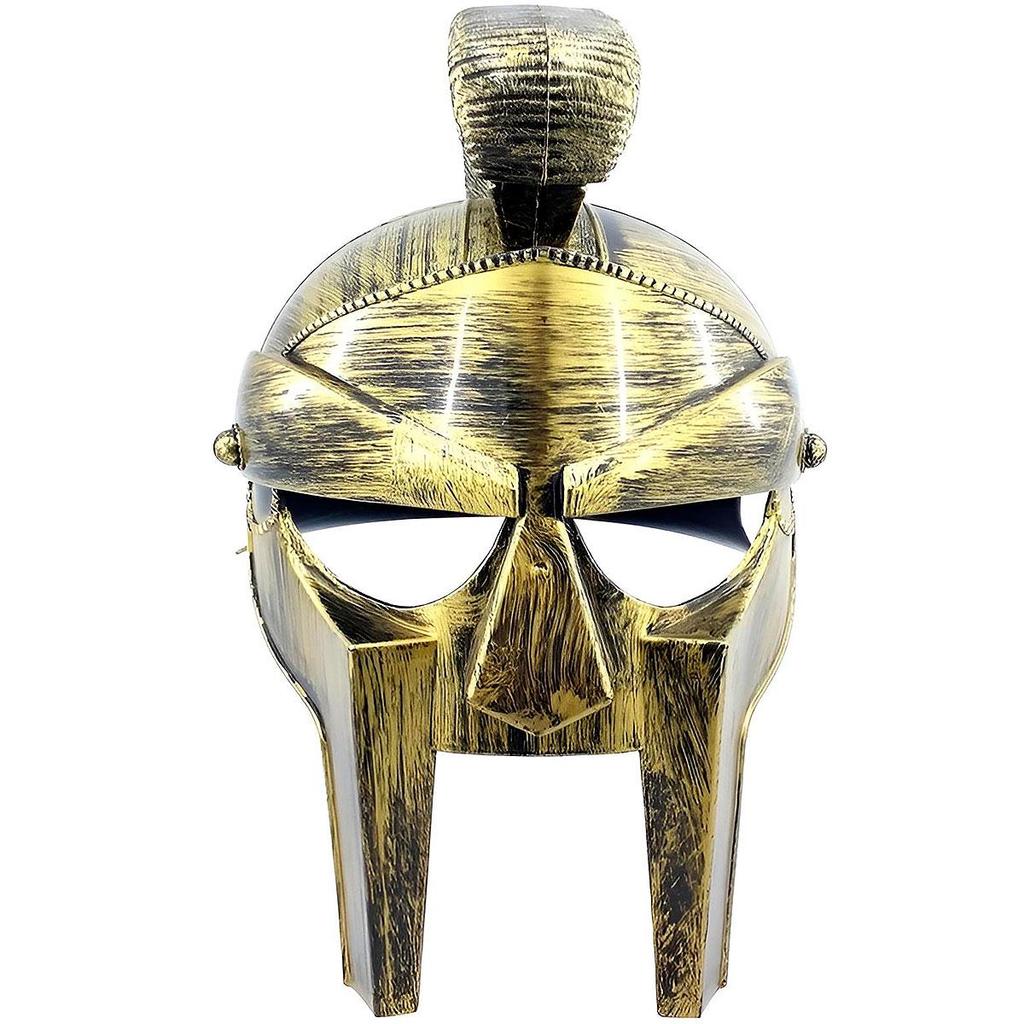 Capacete Gladiador de Luxo Realista pra Fantasia Masculina Elmo Guerreiro Espartano Gladiador 300