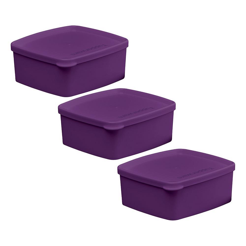 Kit 3 Potes Herméticos Tupperware Jeitosinho Ametista 400ml