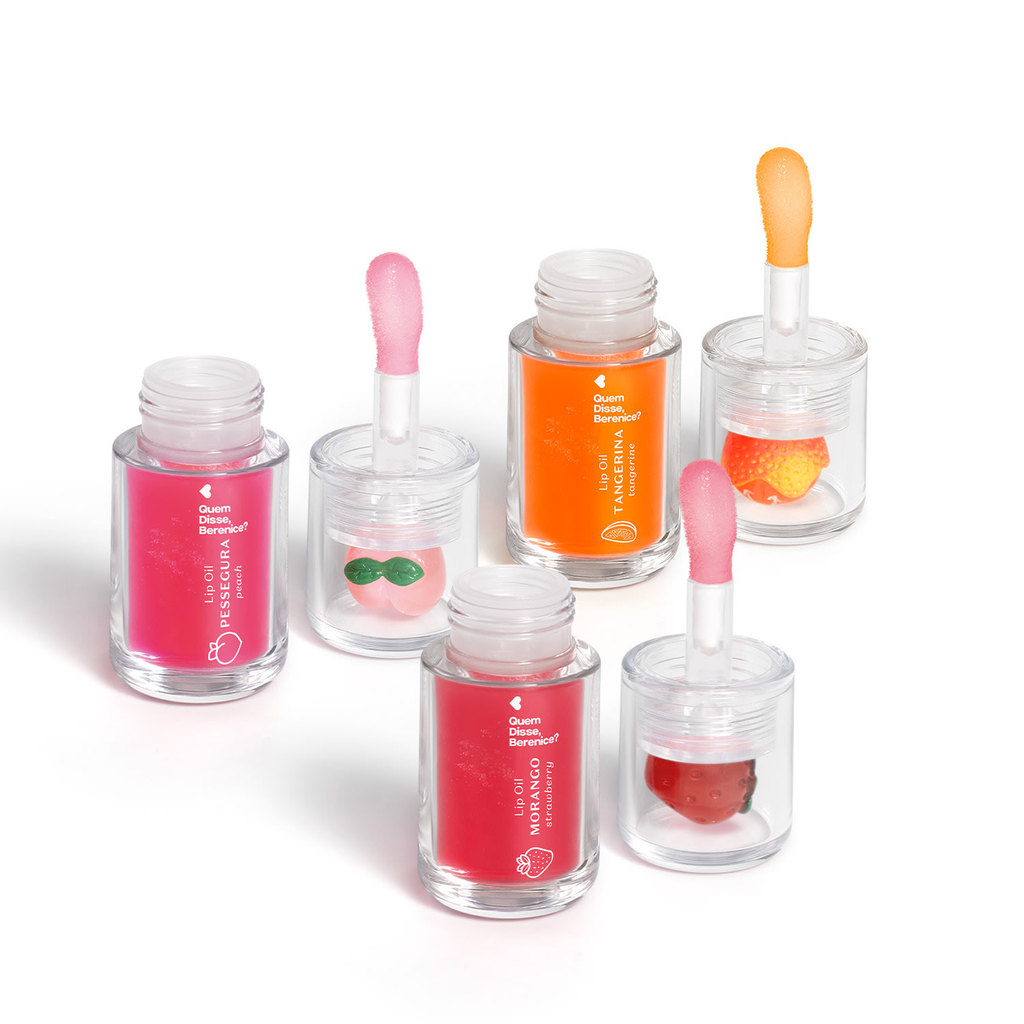 Combo Lip Oil: Vermelho Morango 3,5ml + Rosa Fúcsia Pessegura 3,5ml + Coral Tangerina 3,5ml em Oferta na Shopee