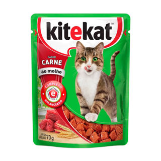Ração Úmida para Gatos KiteKat Adulto Sabor Carne ao Molho em Sachê 70g em Oferta na Shopee
