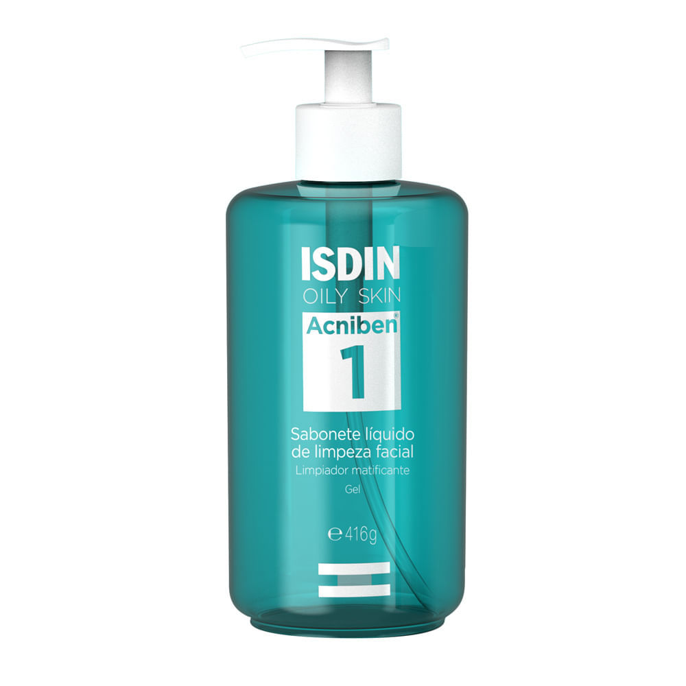 Acniben 1 Isdin Oily Skin Sabonete Líquido de Limpeza Facial 416g em Oferta na Shopee