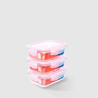 Kit com 3 Potes de Vidro Herméticos Retangulares 640ml Marmita Ideal Invicta em Oferta na Shopee