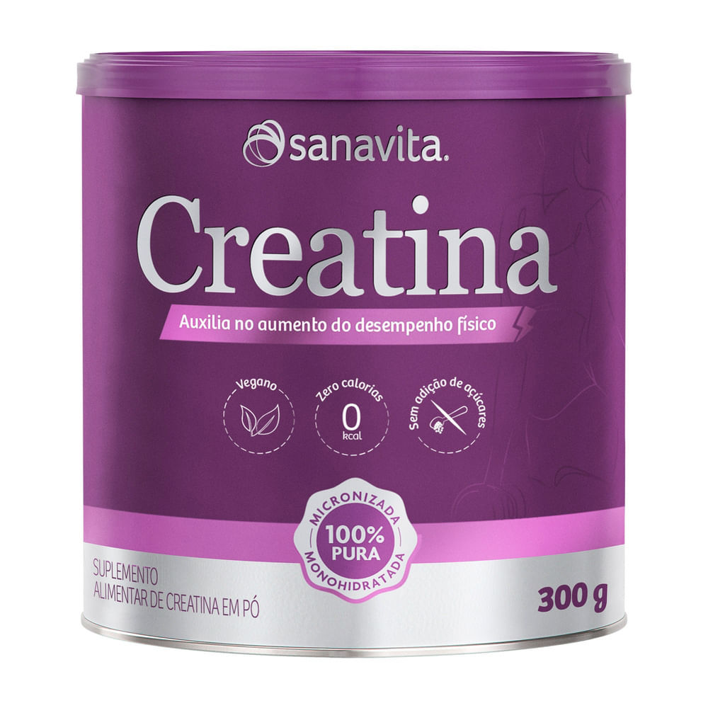 Creatina em Pó 100% Pura Sanavita 300g em Oferta na Shopee