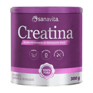 Creatina em Pó 100% Pura Sanavita 300g em Oferta na Shopee