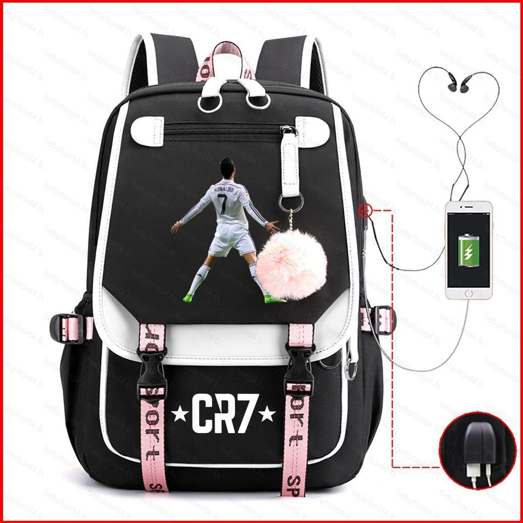 B4 Cristiano Ronaldo Mochila Para Estudante Grande Capacidade Leve Impresso Moda CR7 Bolsa Escolar 4B