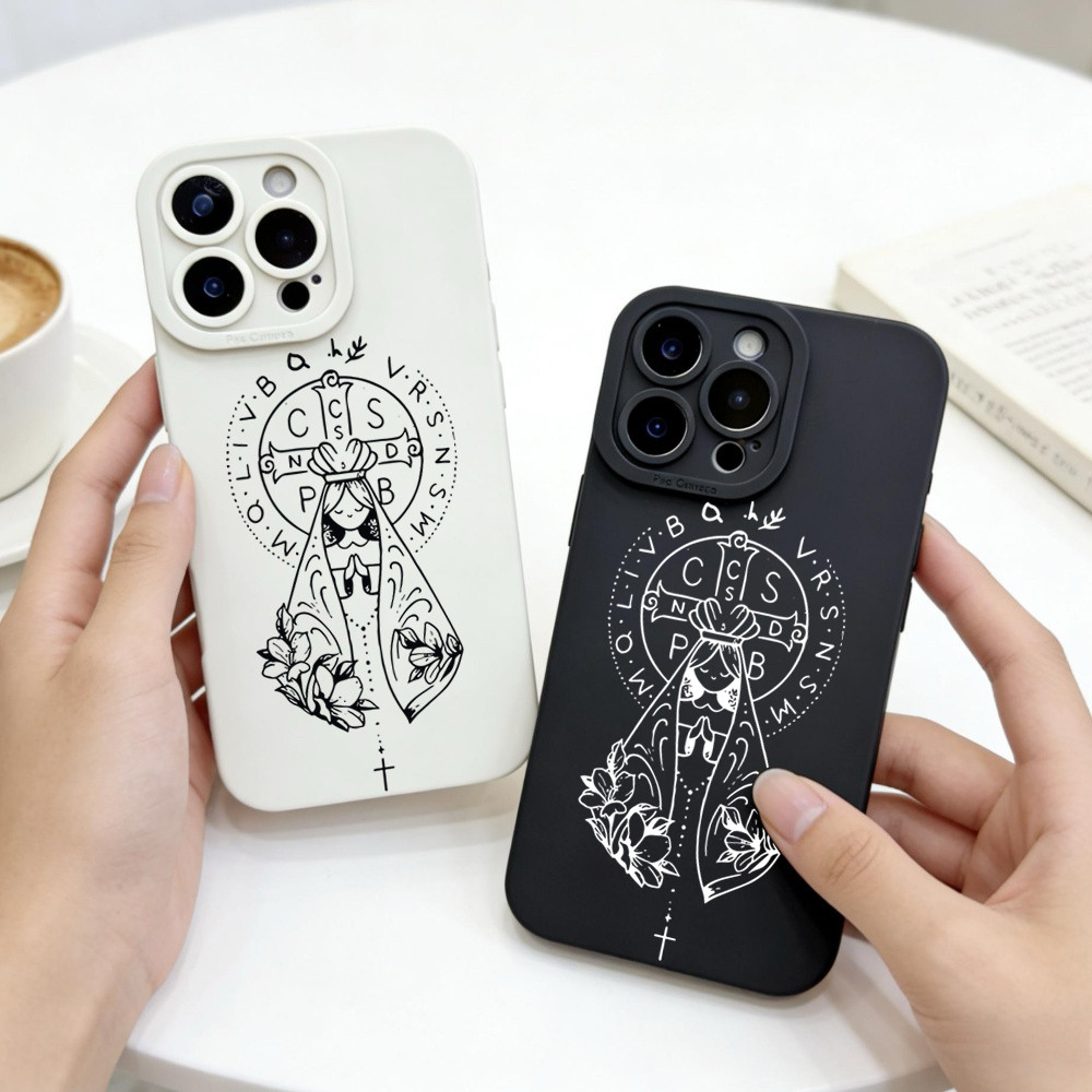 Capa Para iPhone 13 17 Air Pro Max 16 15 14 12 11 XS XR 7 8 Plus Silicone Macia Deusa Cruz ZYCase — imagem 2 de 2