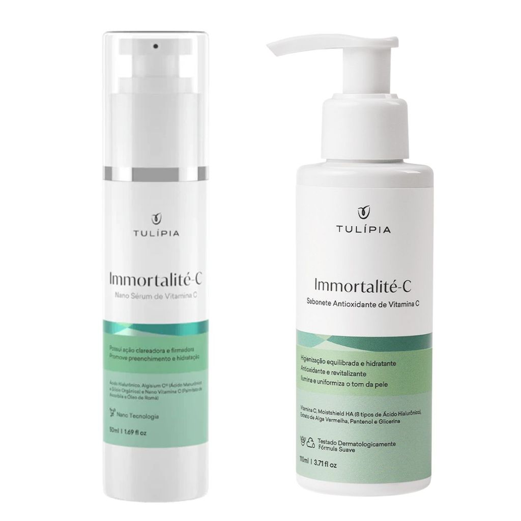 Kit Vitamina C Tulipia Sabonete Sérum Clareador Immortalite