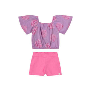 Conjunto Infantil Menina Conchinhas Elian Rosa em Oferta na Shopee