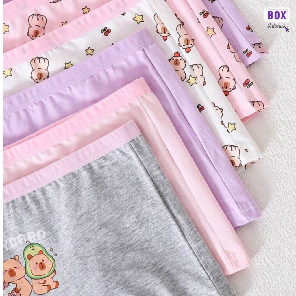 Kit Calcinha Boxer Menina Algodão – 3/6/9/12 Unidades ATENÇÃO: Modelagem Pequena | Consulte Tabela