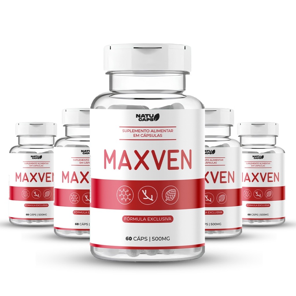Pague 4 e Leve 5 Potes de Maxven - 300 Capsulas - Bem-estar Pernas - Envio Imediato.