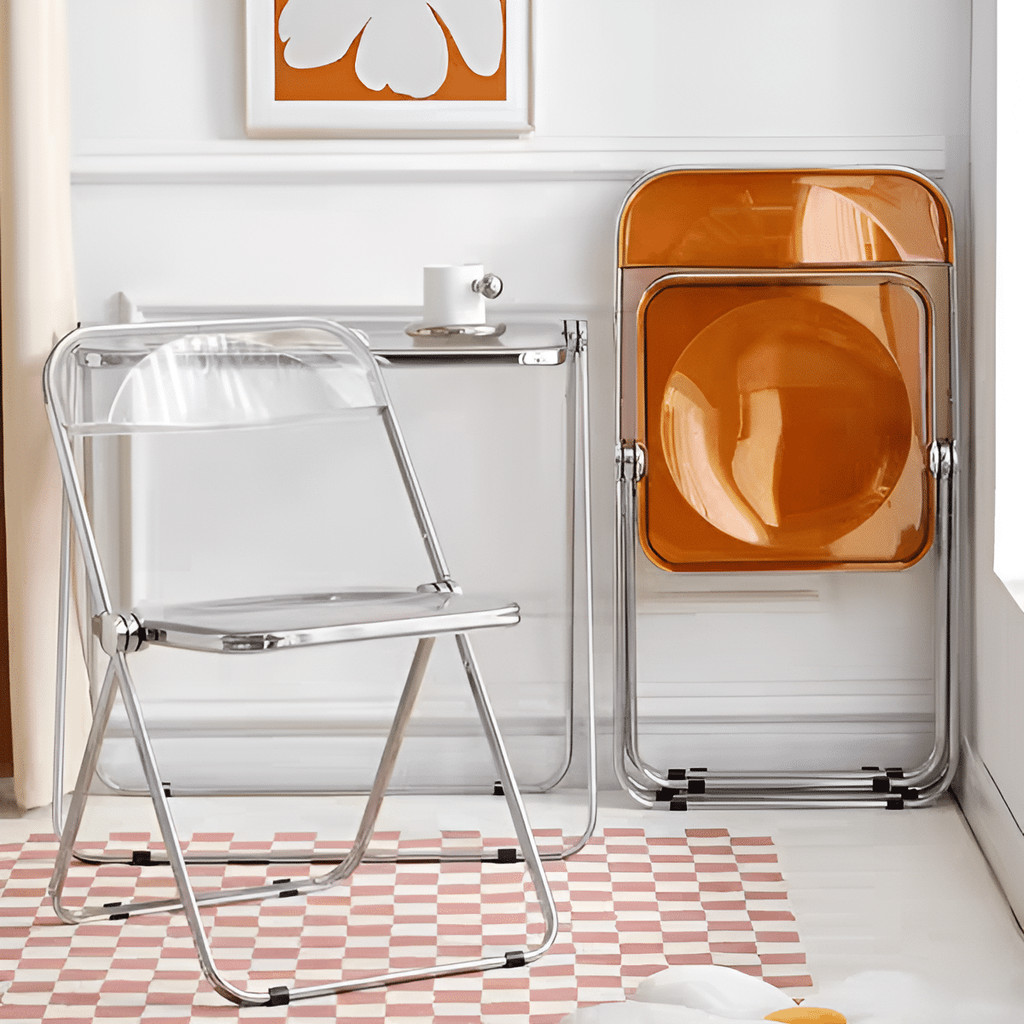 avançado cadeira mesa dobrável transparente acrílico loja de roupas foto cadeira maquiagem em Oferta na Shopee