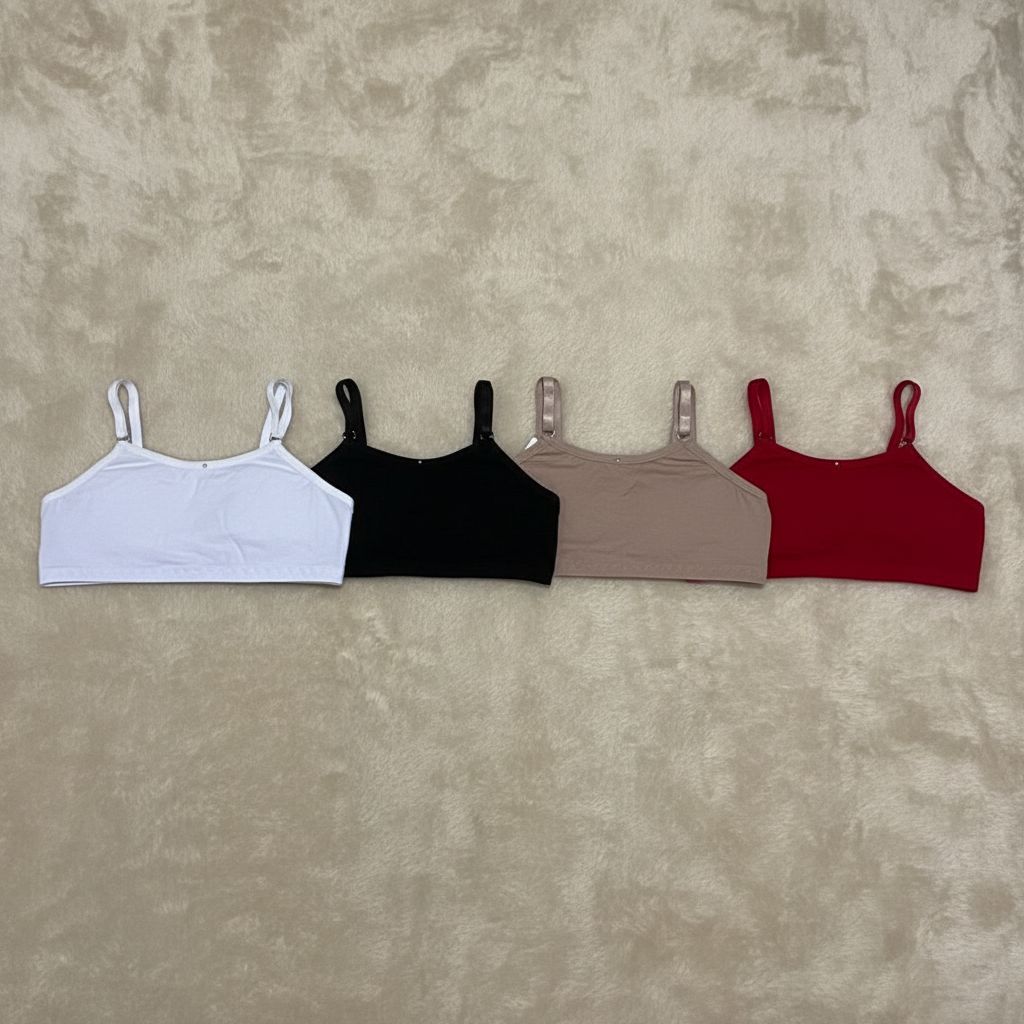 Kit com 4 Sutiãs Top Mocinha Infantil Sem Bojo Toque Macio e Confortavel em Oferta na Shopee
