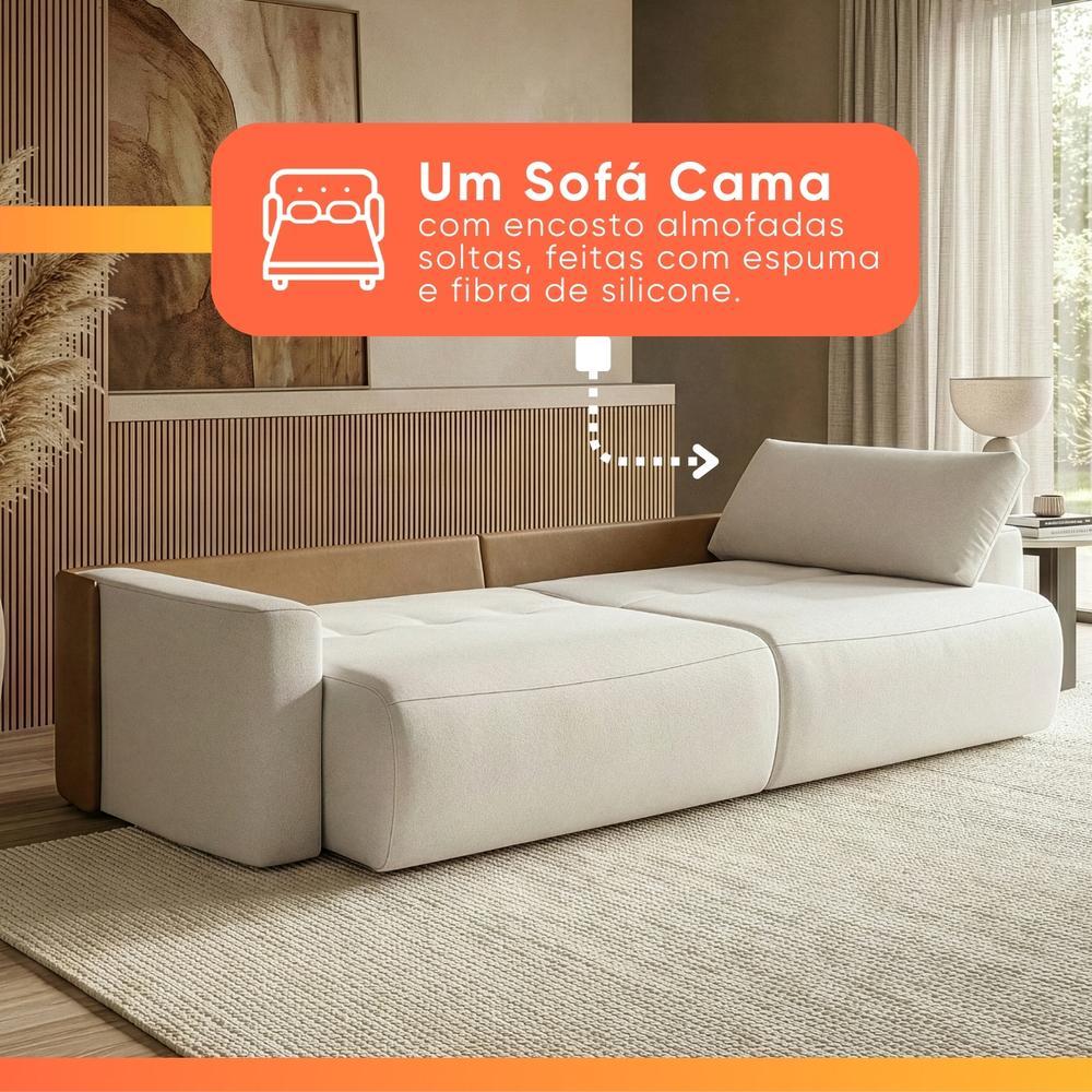 Sofá Cama 3 Lugares 2,60m Orgânico Belissimo — imagem 2 de 2