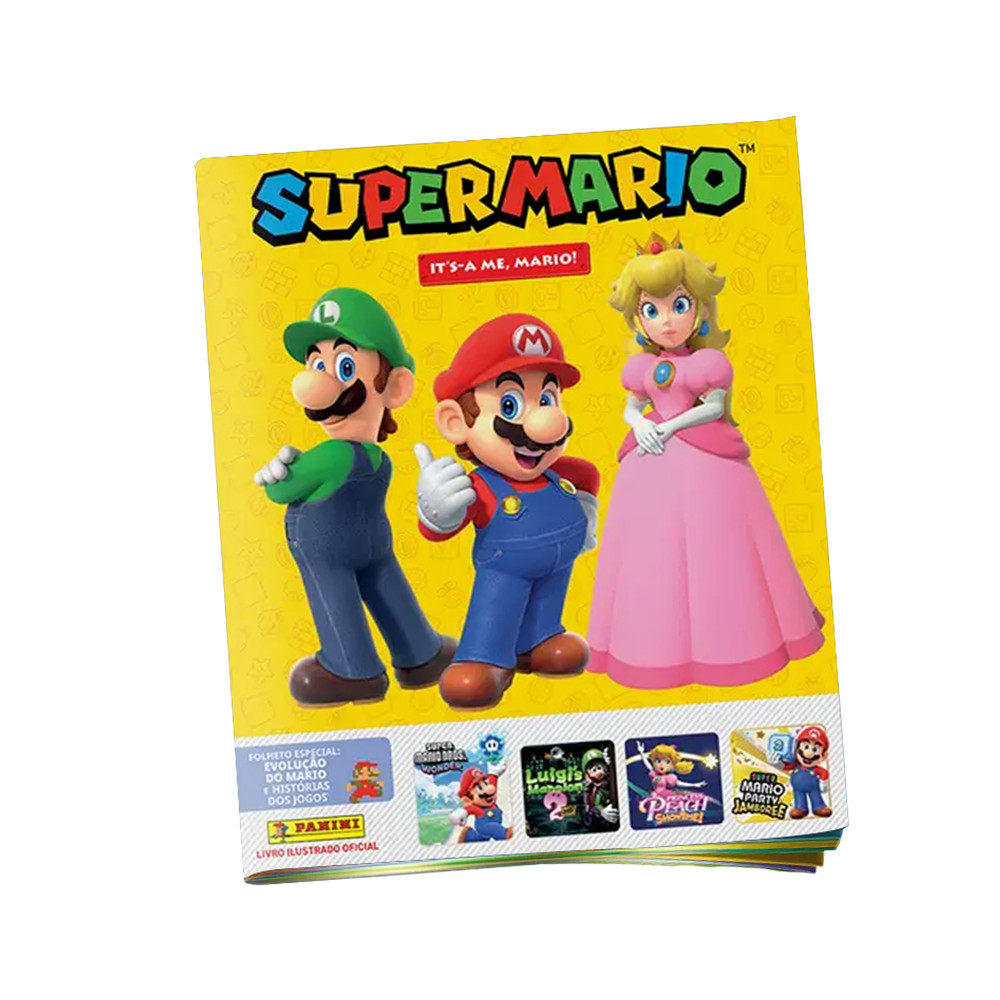Capa do livro Super Mario 2026 - It’s-a me, Mario! - Álbum Capa Mole - Oficial Panini -