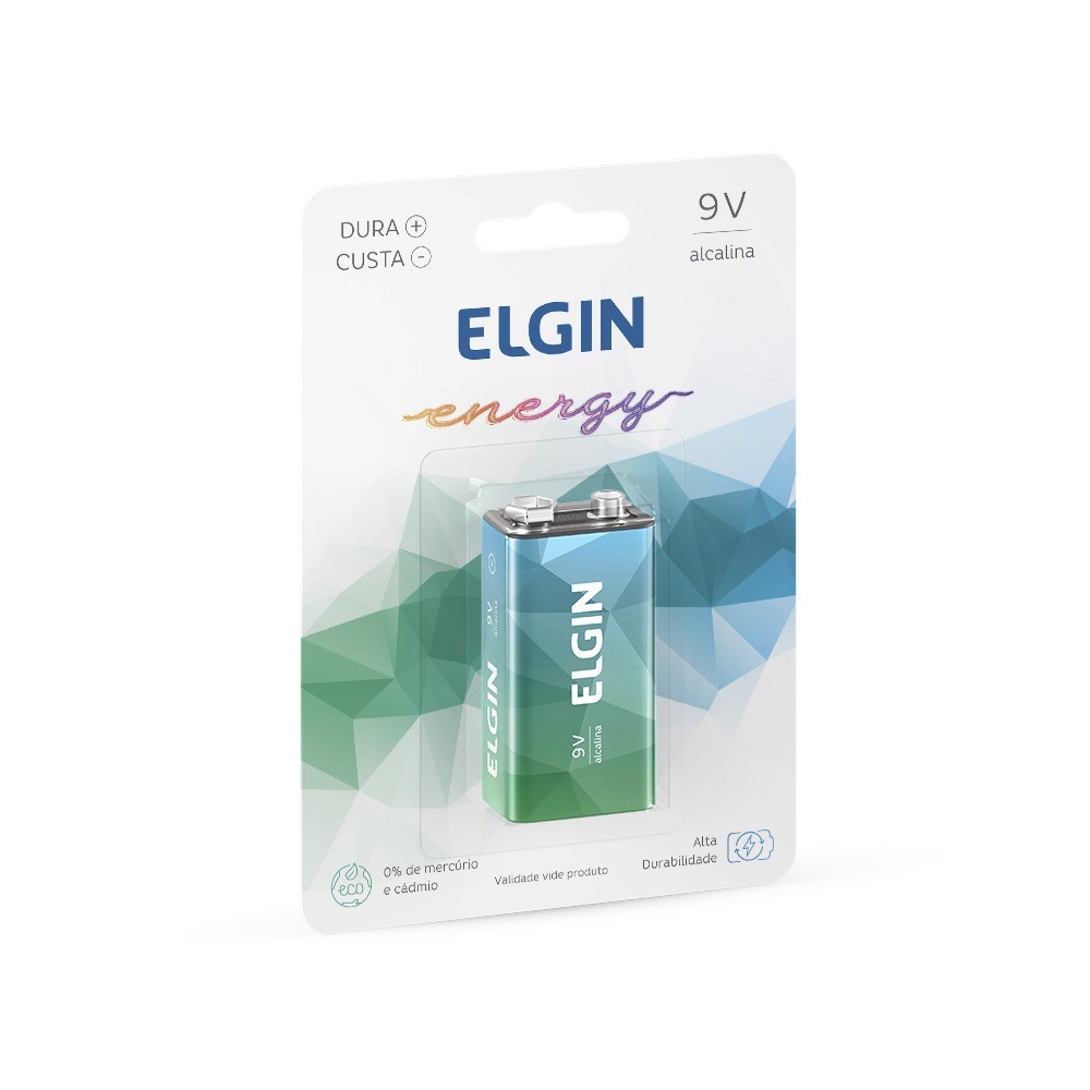 Bateria alcalina 9 volts - Elgin em Oferta na Shopee
