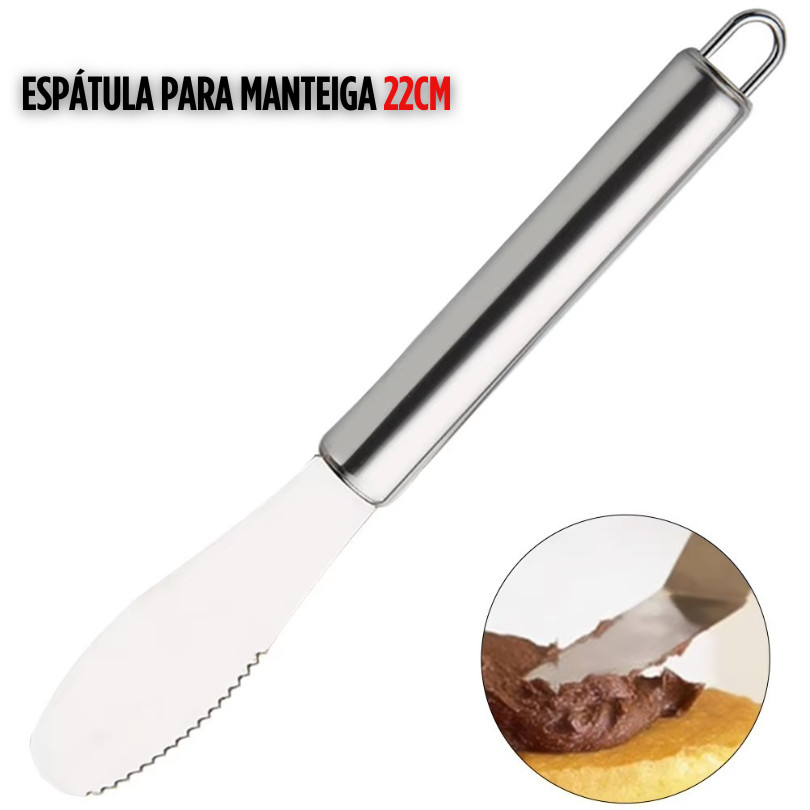 Espátula Para Patê E Manteiga Em Aço Inox 22cm