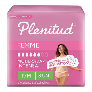 Roupa Íntima Plenitud Femme Tamanho P/M com 8 Unidades em Oferta na Shopee
