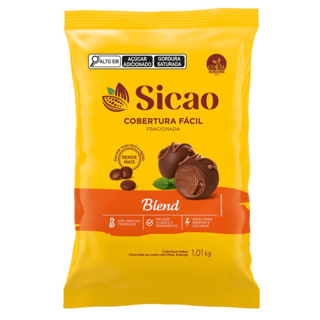 CHOCOLATE COBERTURA GOTAS BLEND FACIL 1,01 KG SICAO em Oferta na Shopee