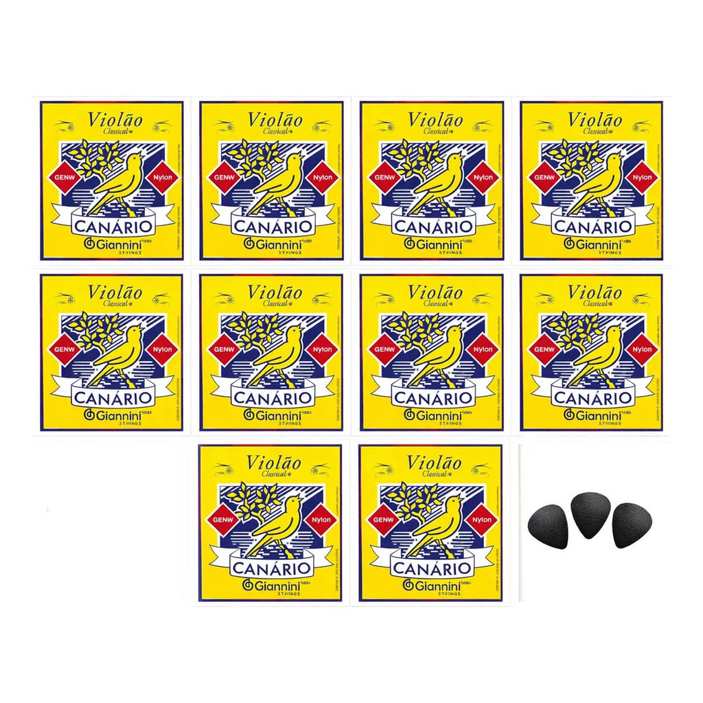 Encordoamento Violão Nylon Giannini Canário Genw Pack Com 10
