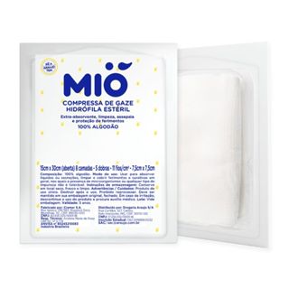 Compressa de Gaze Mió Hidrófila Estéril 7,5cm x 7,5cm com 10 Unidades em Oferta na Shopee
