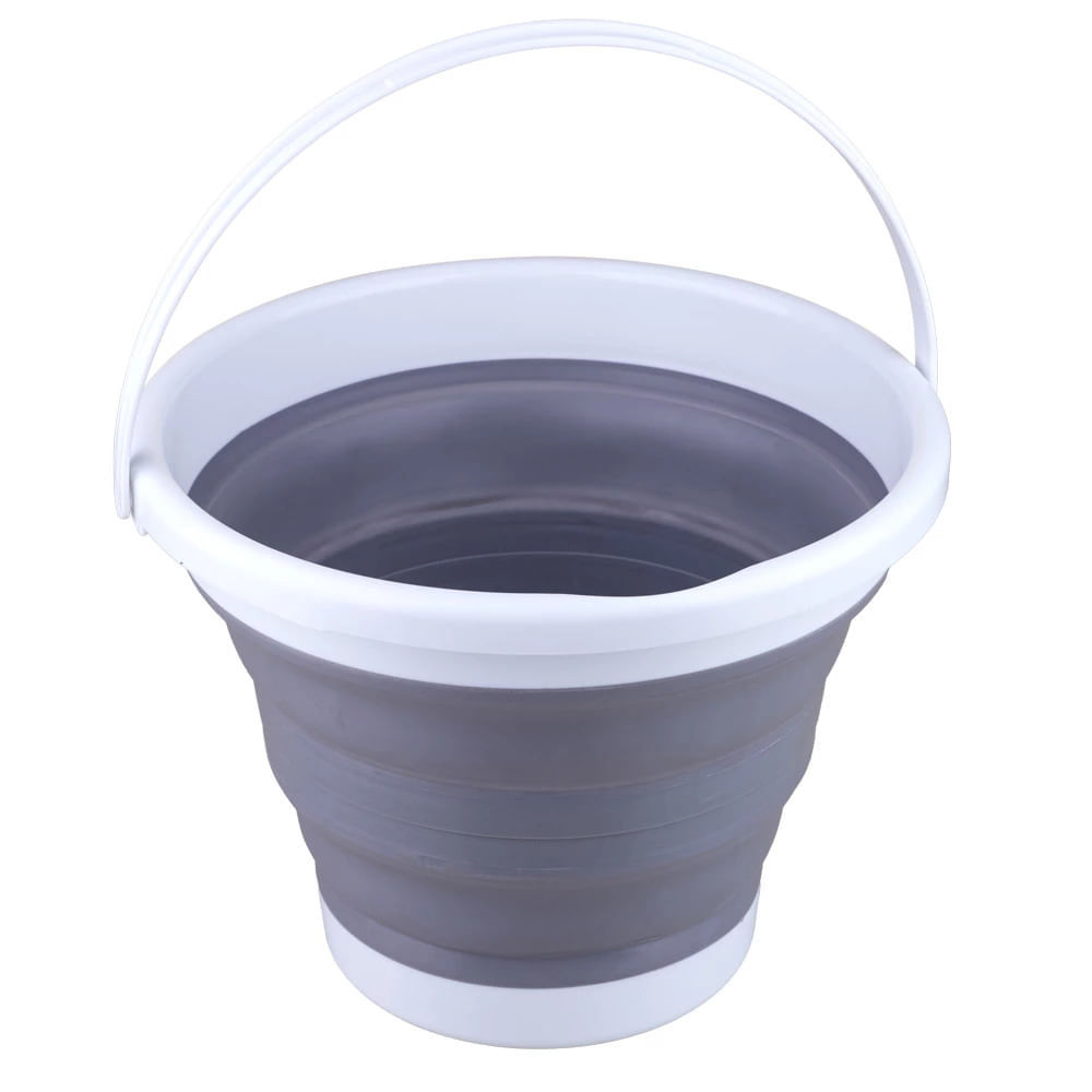 Balde Cazza em Plástico Cinza Dobrável 10L em Oferta na Shopee