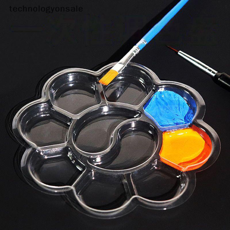 [Tecnologia] Paleta De Pintura A Óleo De Guache Descartável , 20 Peças , Formato De Flor De Ameixa , Arte Em Aquarela La