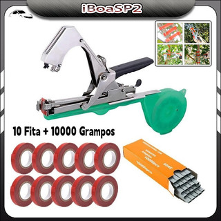 Kit Alceador Grampeador Uva Tomate Ramos Com Fitas E Grampos