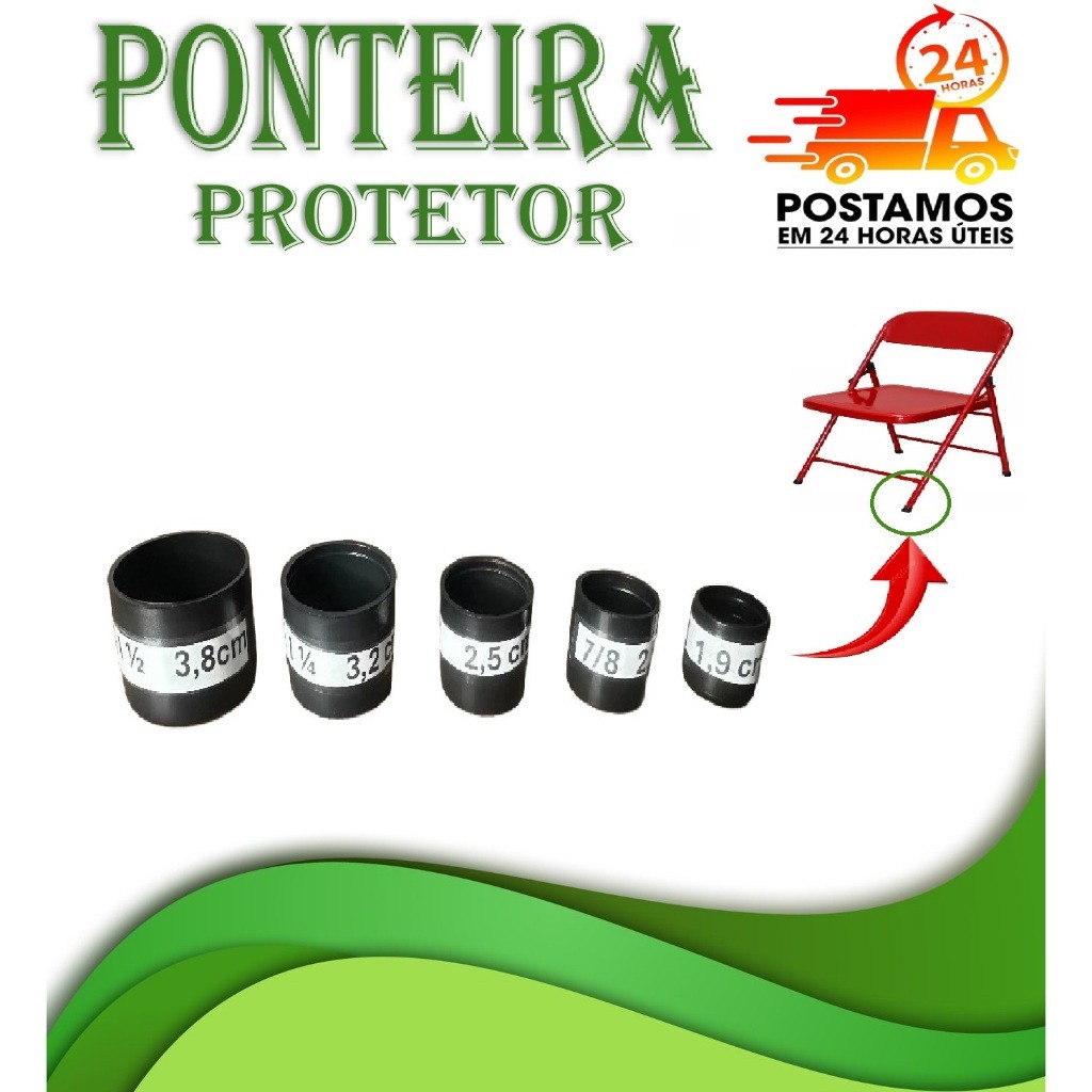 24 peças - Ponteira Protetora Pé De Cadeira Tubular Conjunto Novo