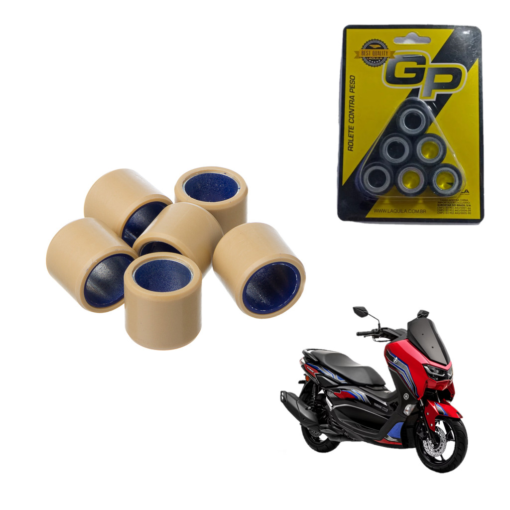 Kit 06 Roletes Contra Peso Nmax 160 2017 2018 2019 2020 2021 2022 2023 2024 2025