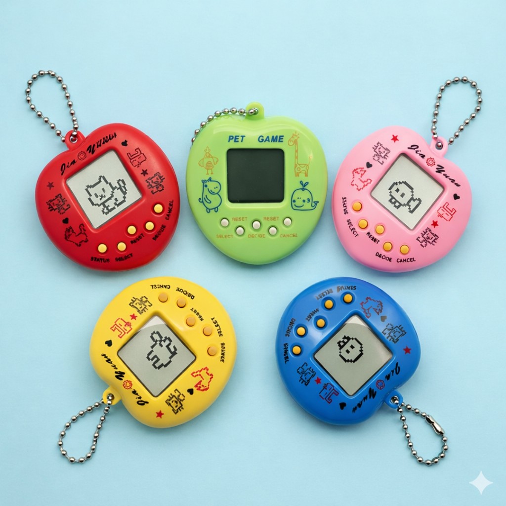 Kit 2 Bichinho Virtual Tamagotchi 168 Pets Em 1 | Mini Console Retrô Portátil Maçã Infantil
