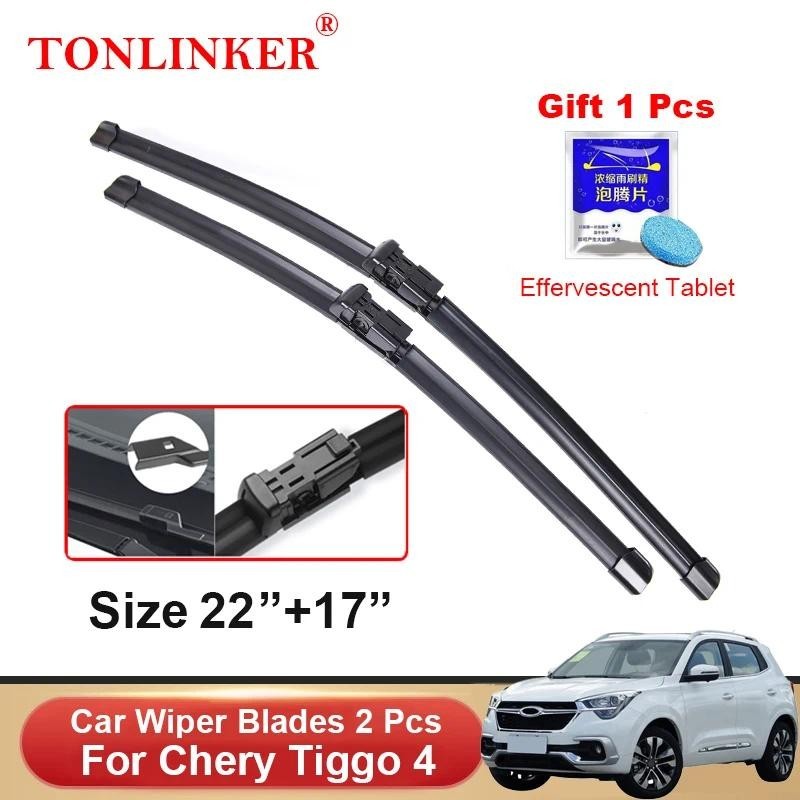 TONLINKER Lâminas De Limpador Para Chery Tiggo 4 2017 2018 2019 2.0L Acessórios Do Carro Dianteiro Pára-Brisas Lâmina Es